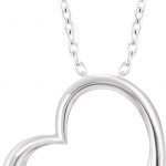 14K White 1/5 CTW Natural Diamond Heart 16-18" Necklace - 652721