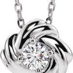 Platinum 1/6 CTW Natural Diamond Knot 16-18" Necklace - 86655