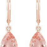 14K Rose Natural Pink Morganite Earrings - 652613