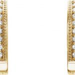 14K Yellow 1/8 CTW Natural Diamond Hoop Earrings - 86596