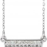 Platinum .08 CTW Natural Diamond Rope Bar 16-18" Necklace - 86660