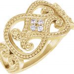 14K Yellow .05 CTW Diamond Granulated Ring - 121946