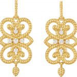 14K Yellow 1/5 CTW Natual Diamond Granulated Earrings - 85342