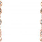 14K Rose 3/8 CTW Natural Diamond Beaded Hoop Earrings - 86685