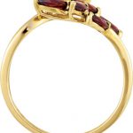 14K Yellow Natural Citrine & Natural Mozambique Garnet Bypass Ring - 69590