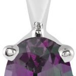 14K White Lab-Grown Alexandrite Pendant - 85859