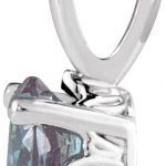 14K White Lab-Grown Alexandrite Pendant - 85859