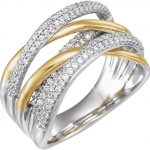 14K White/Yellow 1/2 CTW Natural Diamond Criss-Cross Ring - 652324