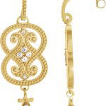 14K Yellow 1/6 CTW Natural Diamond Vintage-Inspired Earrings - 85356