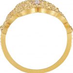 14K Yellow Granulated Design Ring Size 7 - 121947