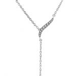 14K White 1/10 CTW Natural Diamond 16-18" Necklace - 652841