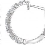 14K White 5/8 CTW Natural Diamond Hoop Earrings - 652860