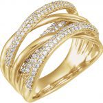 14K Yellow 1/2 CTW Natural Diamond Criss-Cross Ring - 652324