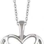 Sterling Silver .05 CT Natural Diamond Heart 18" Necklace - 652922