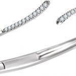 14K White 1/4 CTW Natural Diamond Bypass Hinged Cuff 7" Bracelet - 652877