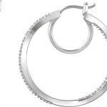 14K White 1/4 CTW Natural Diamond Inside-Outside Hoop Earrings - 652937