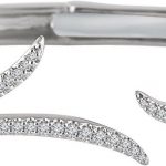 14K White 1/4 CTW Natural Diamond Hinged Cuff 7" Bracelet - 652905