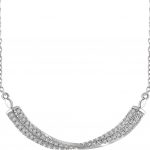 14K White 1/4 CTW Natural Diamond Twisted Bar 16-18" Necklace - 653060