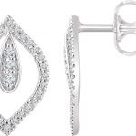 14K White 1/4 CTW Natural Diamond Freeform Earrings - 652859