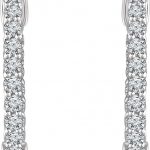 14K White 1 CTW Natural Diamond Inside-Outside 20.1 mm Hoop Earrings - 652854