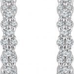 14K White 5/8 CTW Natural Diamond Hoop Earrings - 652860