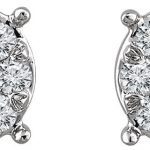 14K White 1/4 CTW Natural Diamond Cluster Earrings - 652969