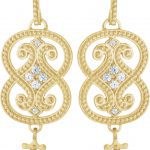 14K Yellow 1/6 CTW Natural Diamond Vintage-Inspired Earrings - 85356