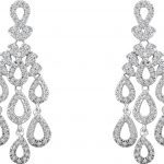 14K White 7/8 CTW Natural Diamond Chandelier Earrings - 652705