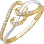 14K White /Yellow 1/10 CTW Natural Diamond Negative Space Ring - 653035