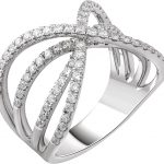 14K White 9/10 CTW Natural Diamond Criss-Cross Ring - 653058