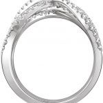 14K White 9/10 CTW Natural Diamond Criss-Cross Ring - 653058