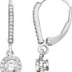 14K White 5/8 CTW Natural Diamond Halo-Style Lever Back Earrings - 652938