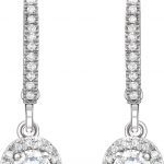 14K White 5/8 CTW Natural Diamond Halo-Style Lever Back Earrings - 652938