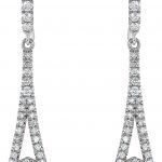 14K White 3/4 CTW Natural Diamond Chandelier Earrings - 67101