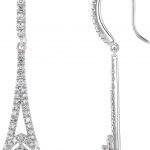 14K White 3/4 CTW Natural Diamond Chandelier Earrings - 67101