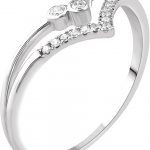 14K White 1/10 CTW Natural Diamond V Ring - 653026