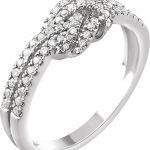 14K White 1/3 CTW Natural Diamond Knot Ring - 653032