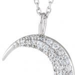 Platinum 1/3 CTW Natural Diamond Crescent Moon 16-18" Necklace - 86692