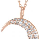 14K Rose 1/3 CTW Natural Diamond Crescent Moon 16-18" Necklace - 86692