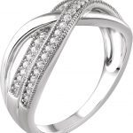 14K White 1/4 CTW Natural Diamond Criss-Cross Ring - 652985