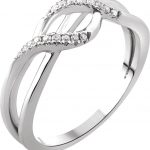 14K White 1/10 CTW Natural Diamond Criss-Cross Ring - 653040