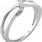 14K White .05 CTW Natural Diamond Negative Space Ring - 653042