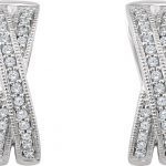 14K White 1/5 CTW Natural Diamond Criss-Cross Hoop Earrings - 652959