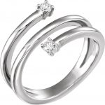 Platinum 1/8 CTW Natural Diamond Bypass Ring - 123383