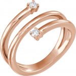 14K Rose 1/8 CTW Natural Diamond Bypass Ring - 123383