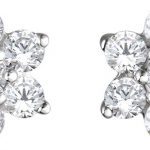 14K White 3/8 CTW Natural Diamond Flower Earrings - 652848