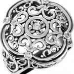 Sterling Silver .08 CTW Diamond Filigree Ring - 121941