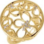 14K Yellow 1/6 CTW Natural Diamond Floral Ring - 121959