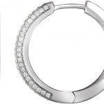 14K White 3/4 CTW Natural Diamond Hinged Hoop Earrings - 652939