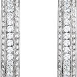 14K White 3/4 CTW Natural Diamond Hinged Hoop Earrings - 652939